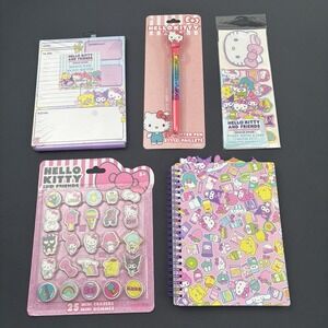 Hello Kitty & Friends Stationery Set Journal Notepad Pen sticky Notes Erasers‎